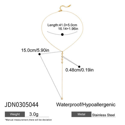 Zircon Lariat Necklace | Waterproof Jewelry