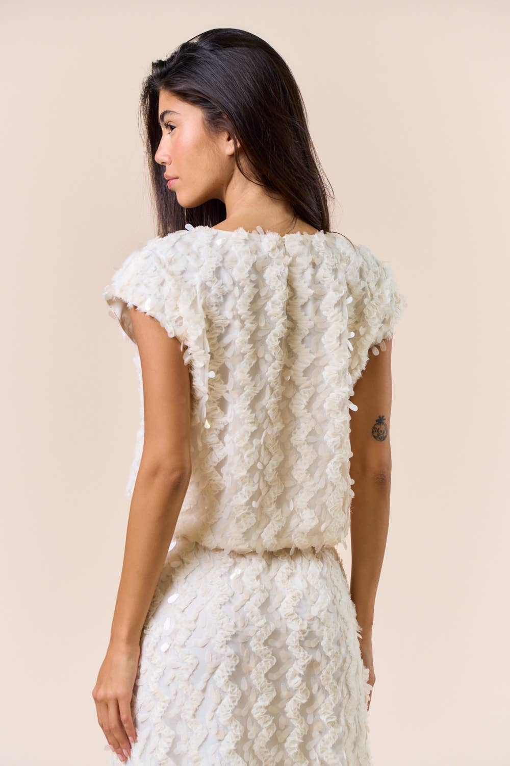 Blaire Short Sleeve Sequin Top