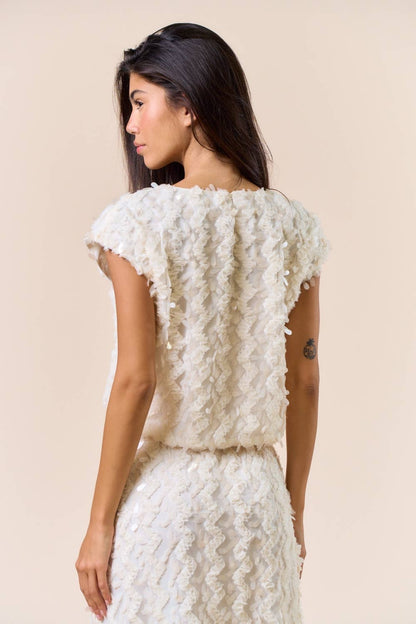 Blaire Short Sleeve Sequin Top