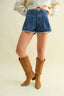 Katie Lace Trim Denim Shorts