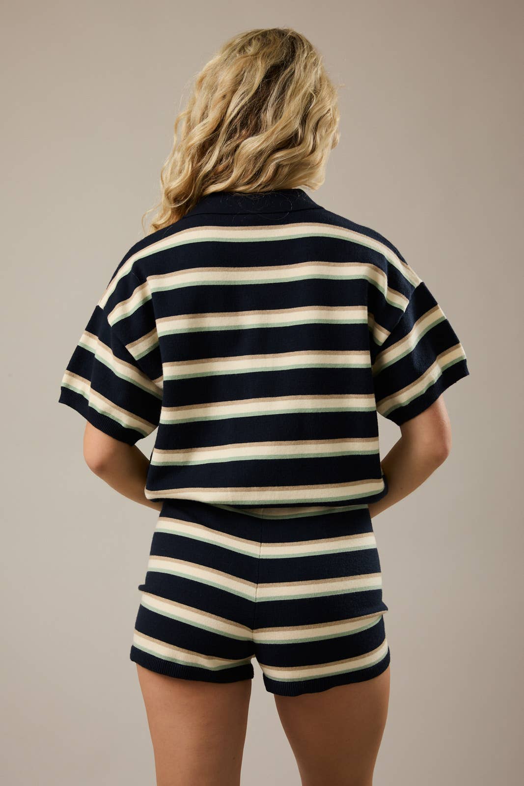 Annie Stripe Collared Romper