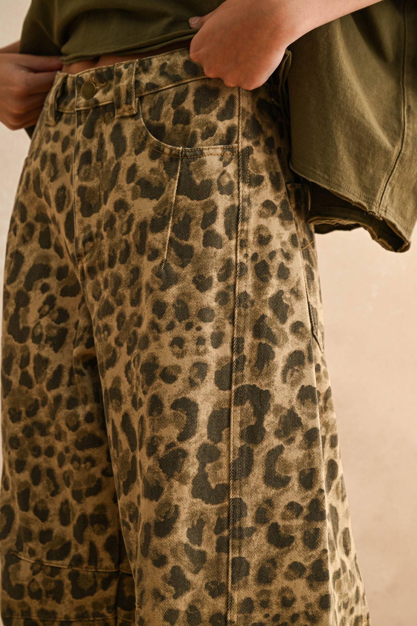 Sasha Leopard Print Barrel Pants