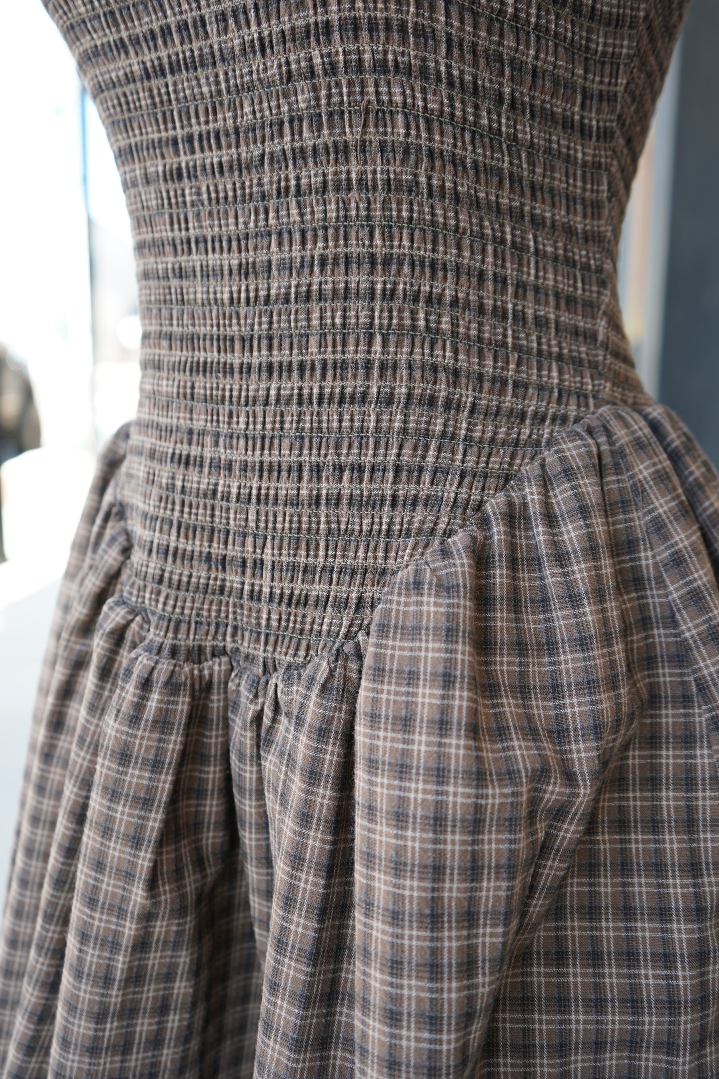 Angela Plaid Smocked Mini Dress