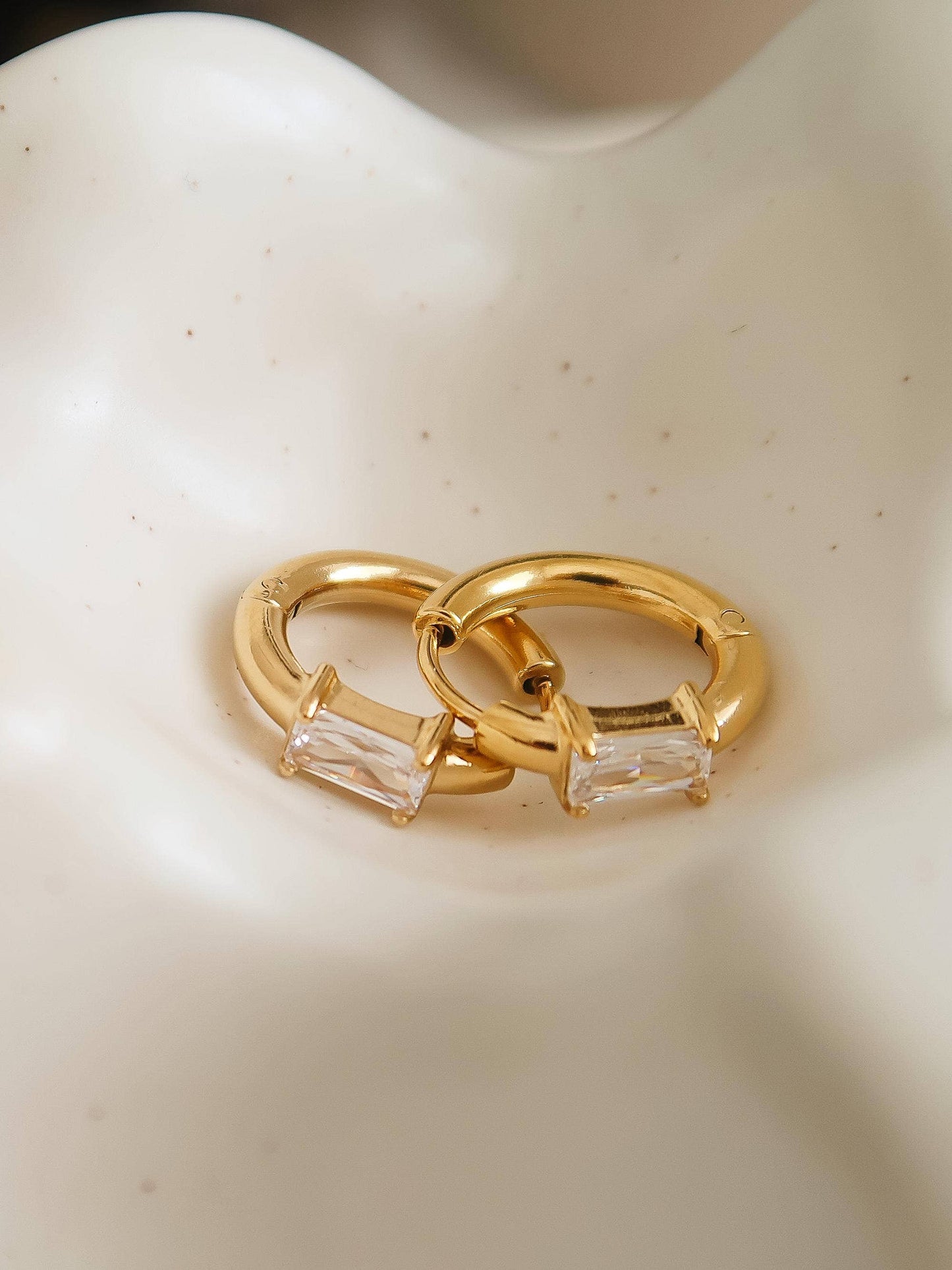 Adeline Huggie Earrings | Waterproof Jewelry