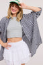 Oversized Gingham Button Down Shirt