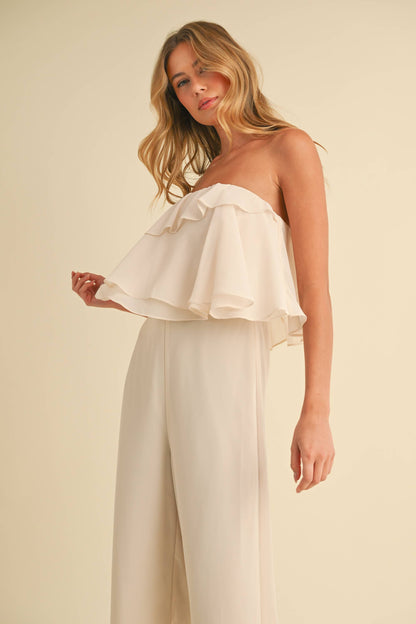 Carie Ruffle Tube Top Jumpsuit