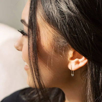 Ainsley Mini Safety Pin Hoops