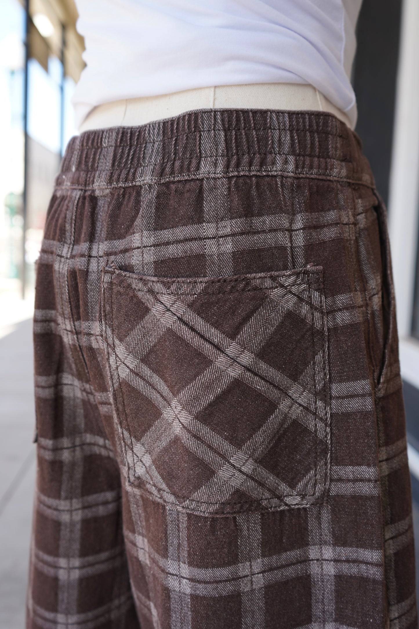 Oakley Plaid Wide-Leg Pant