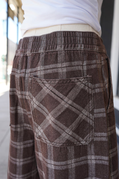 Oakley Plaid Wide-Leg Pant