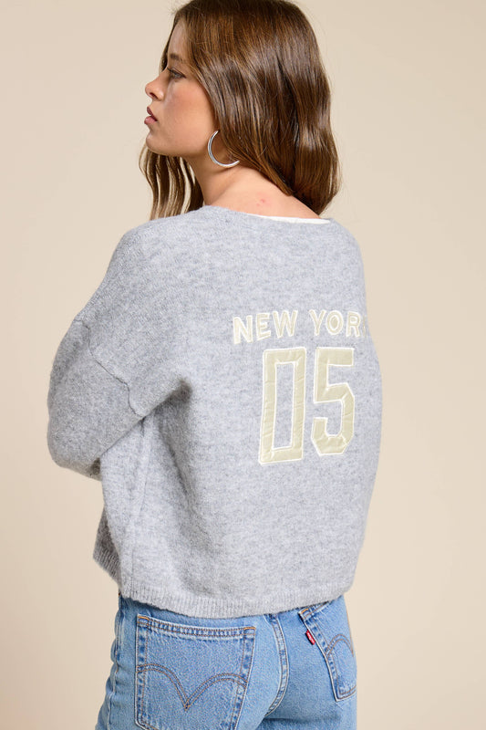 Varsity Patch New York Knit Cardigan