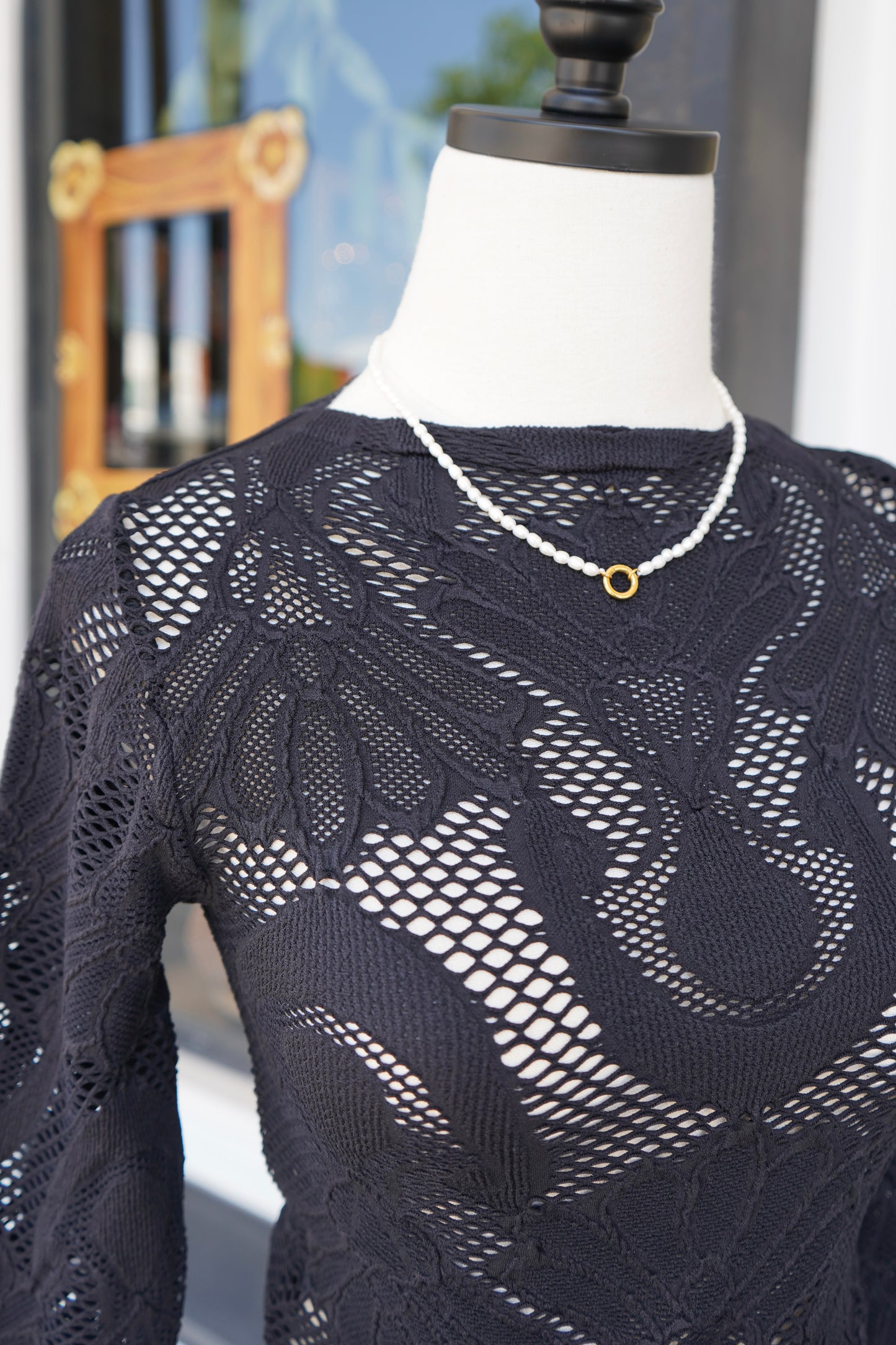 Bonnie Seamless Jacquard Mock Neck Long Sleeve