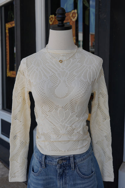 Bonnie Seamless Jacquard Mock Neck Long Sleeve