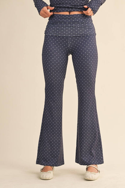 Mable Polka Dot Soft Knit Flare Pants