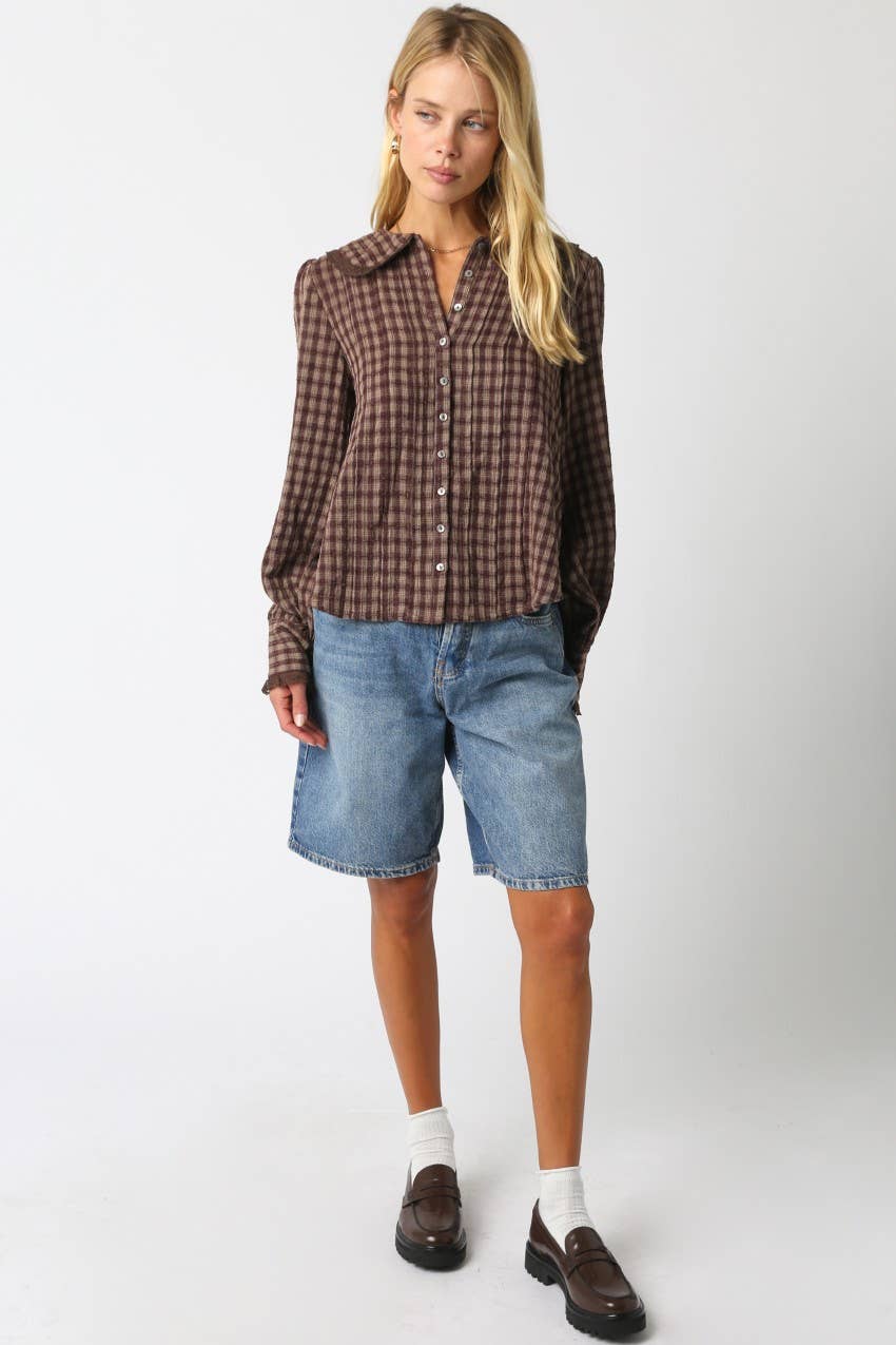 Alexis Plaid Blouse