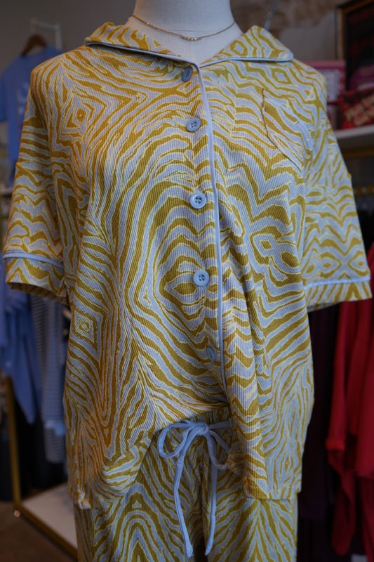 Chartreuse Zebra | Pajama Set