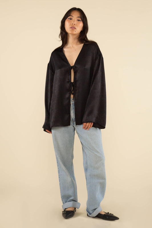 Florence Flowy Tie Front Top