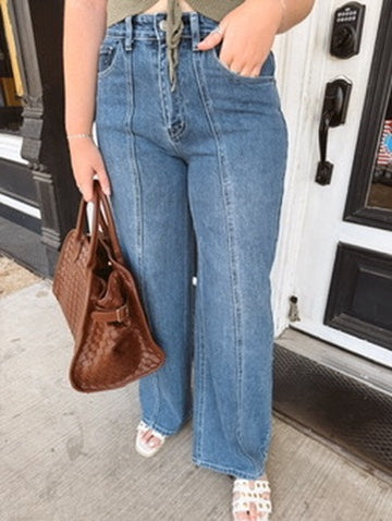 Gigi Straight Wide Leg Jean
