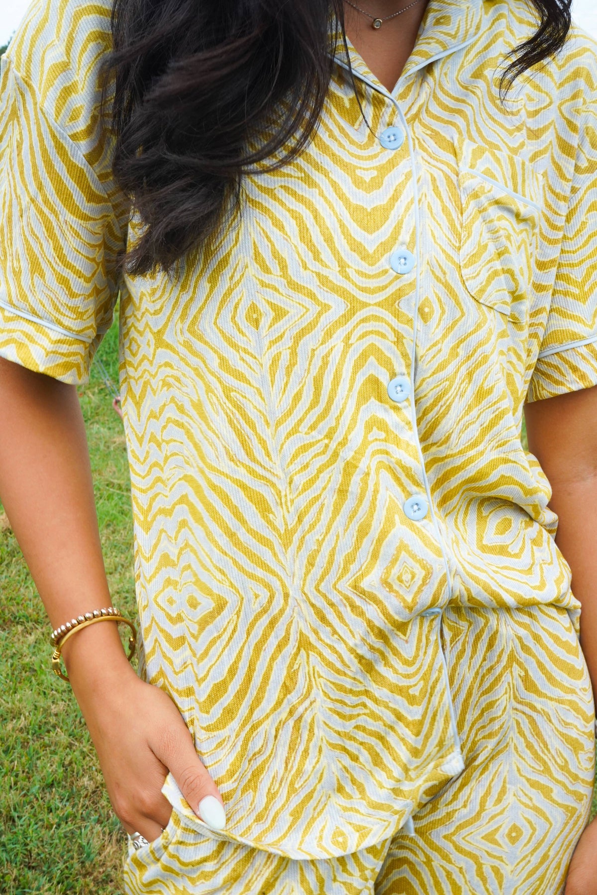 Chartreuse Zebra | Pajama Set