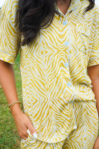 Chartreuse Zebra | Pajama Set