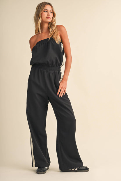 Tori Track Stripe Jumpsuit