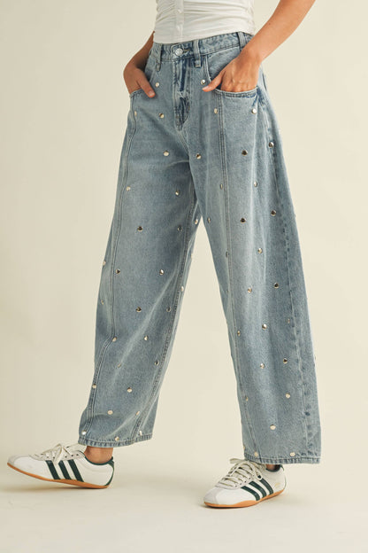 Sadie Stud Barrel Jeans