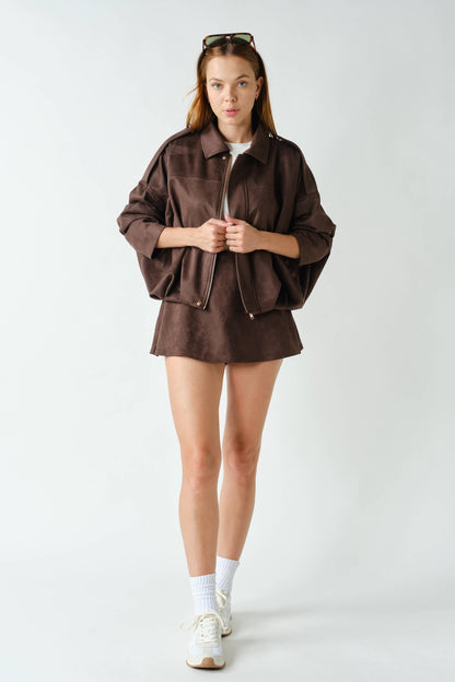 Devin Mojave Suede Finish Zip-Front Jacket