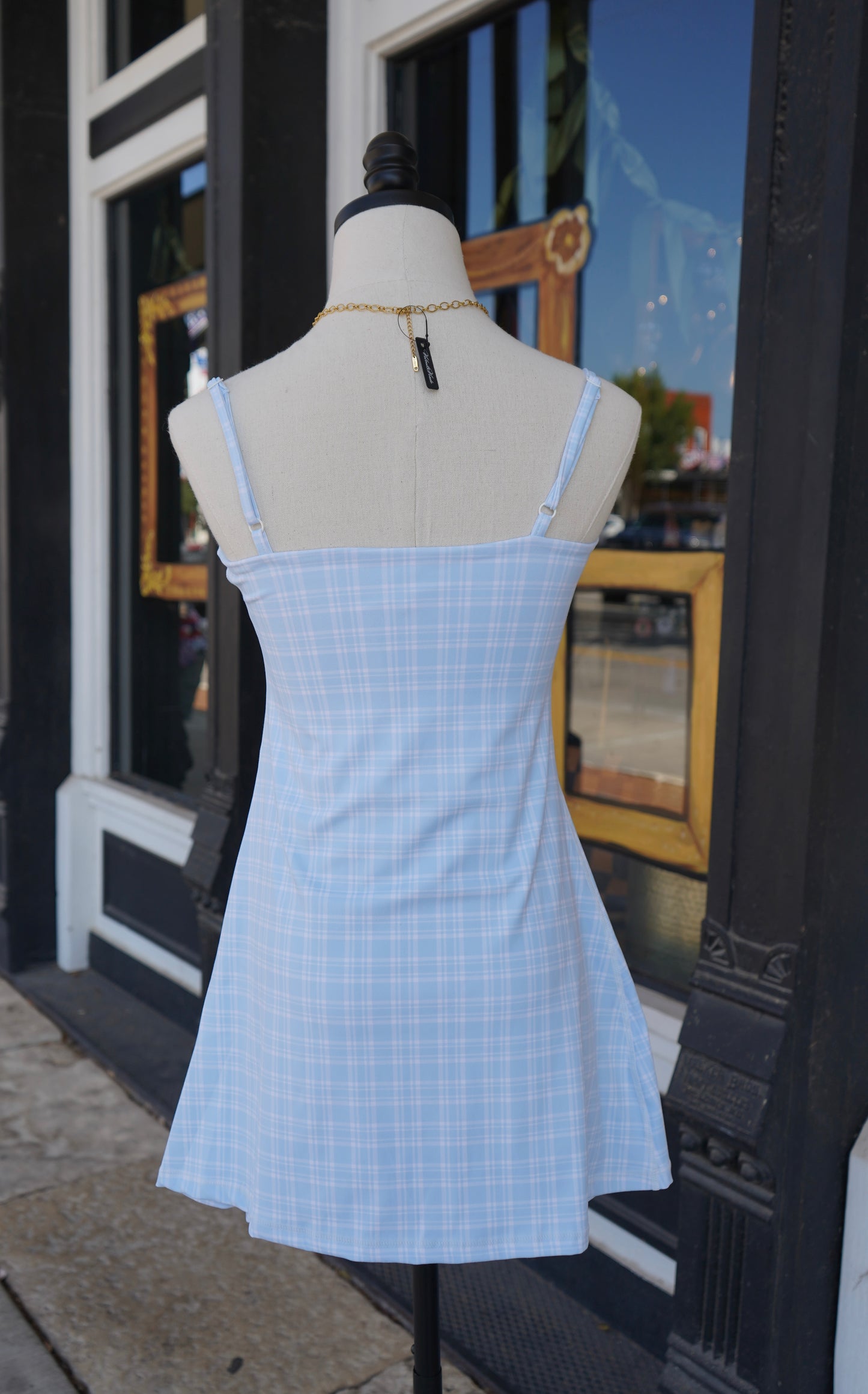 Aster Dress | Blue Plaid