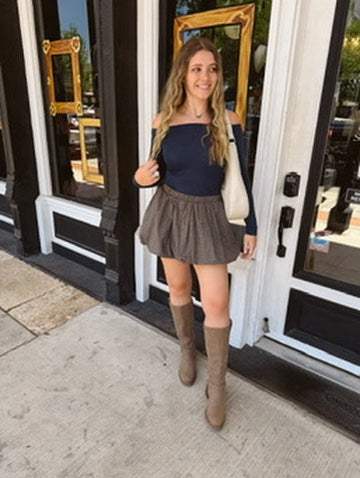 Trina Plaid Bubble Mini Skirt