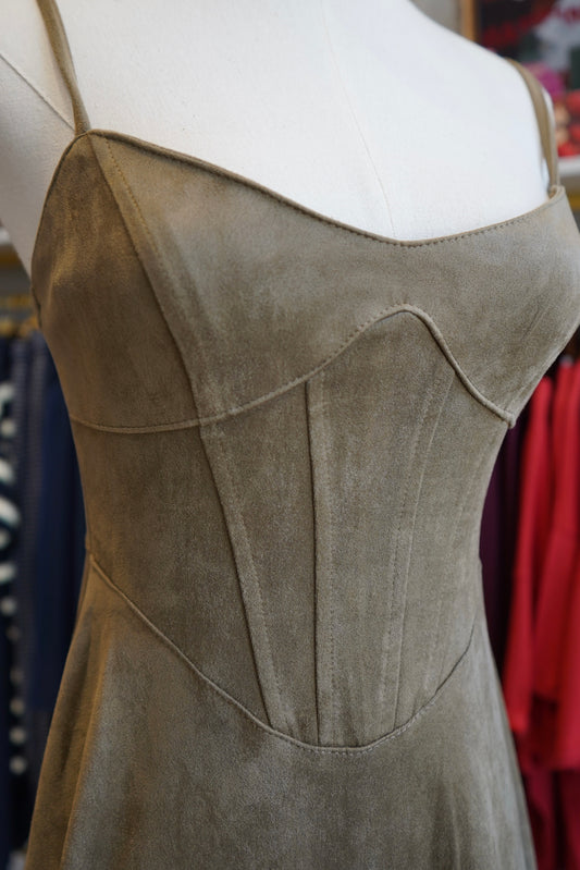 Sadie Suede Corset Midi Dress