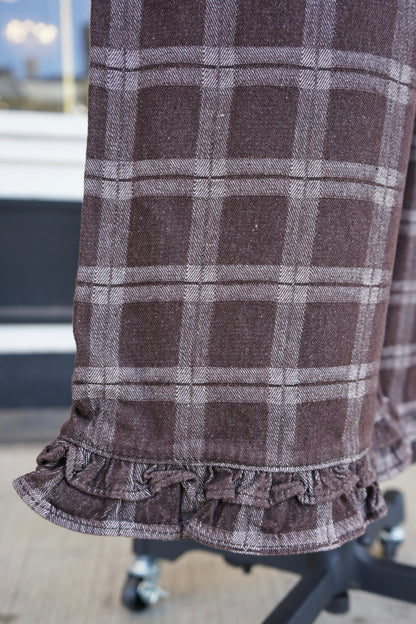 Oakley Plaid Wide-Leg Pant