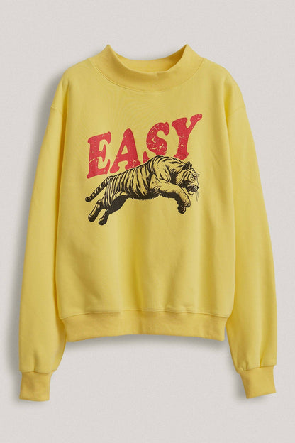 Easy Tiger Graphic Mock Neck Sweatshirt