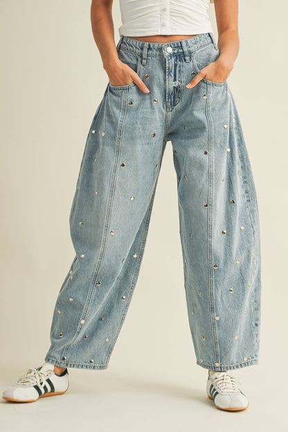 Sadie Stud Barrel Jeans