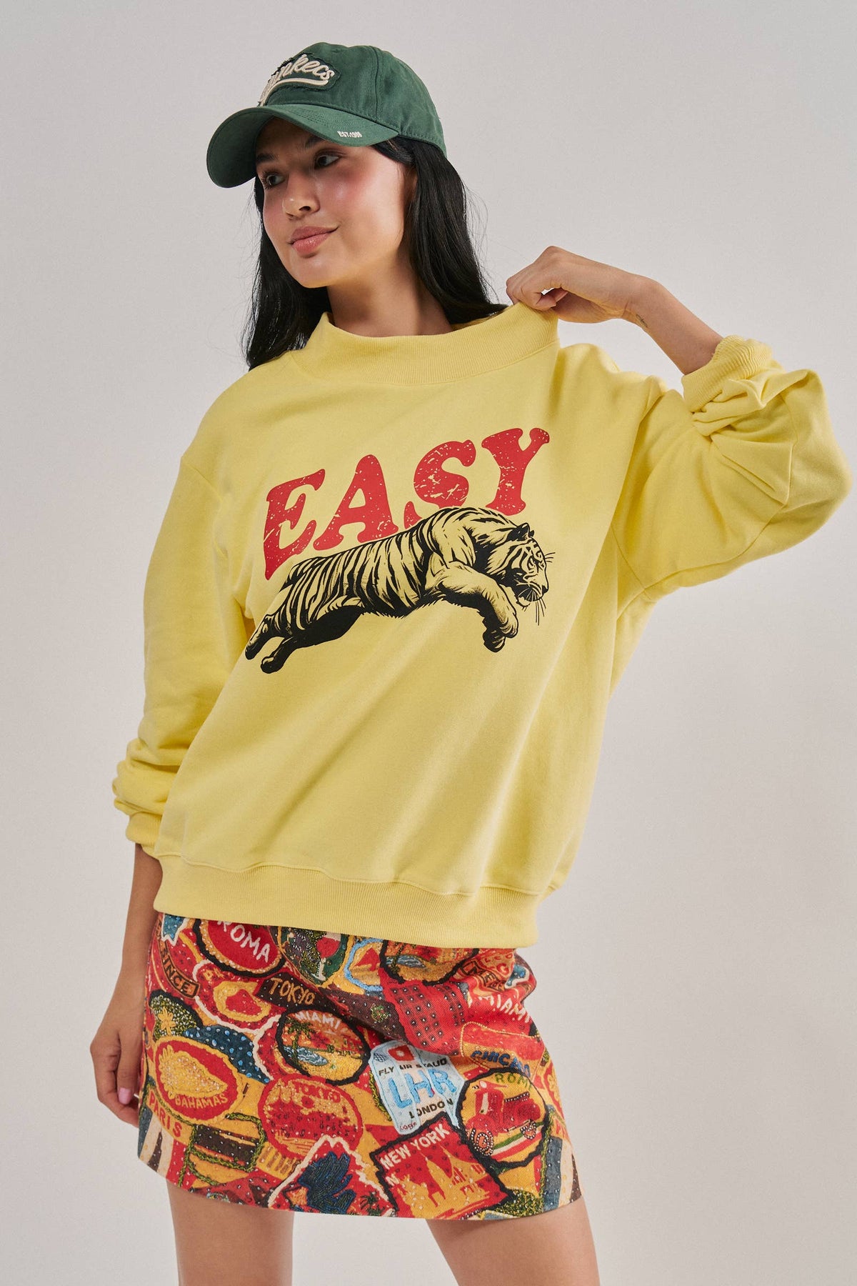 Easy Tiger Graphic Mock Neck Sweatshirt