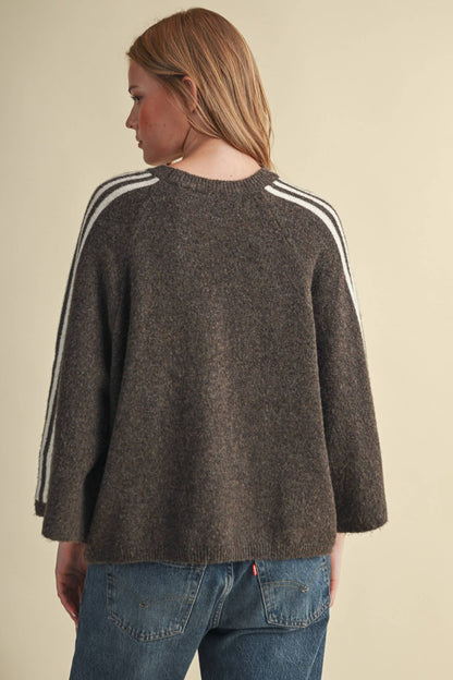 Aemi Striped 3/4 Sleeve Sweater