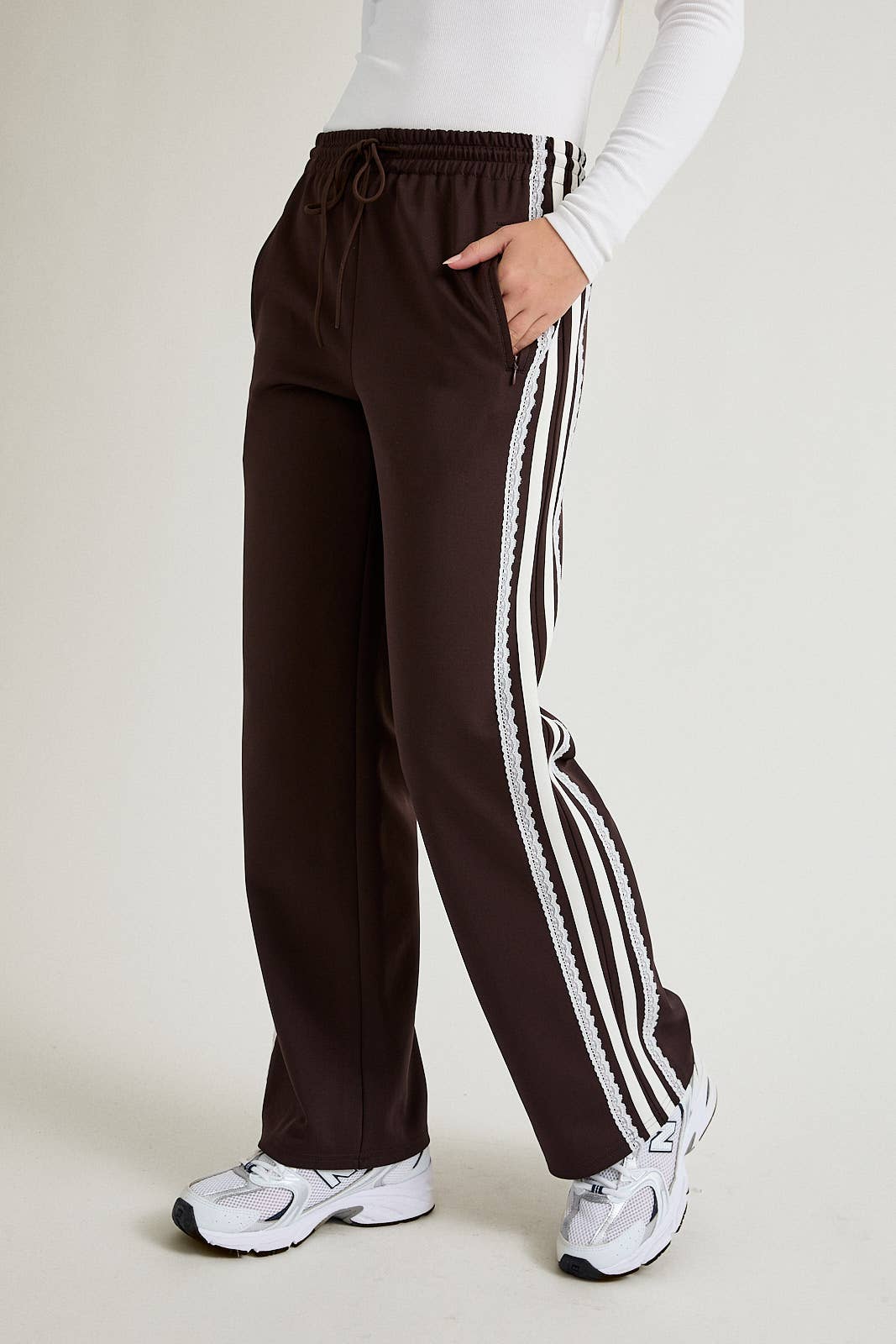 Maddie Lace Trim Track Pants