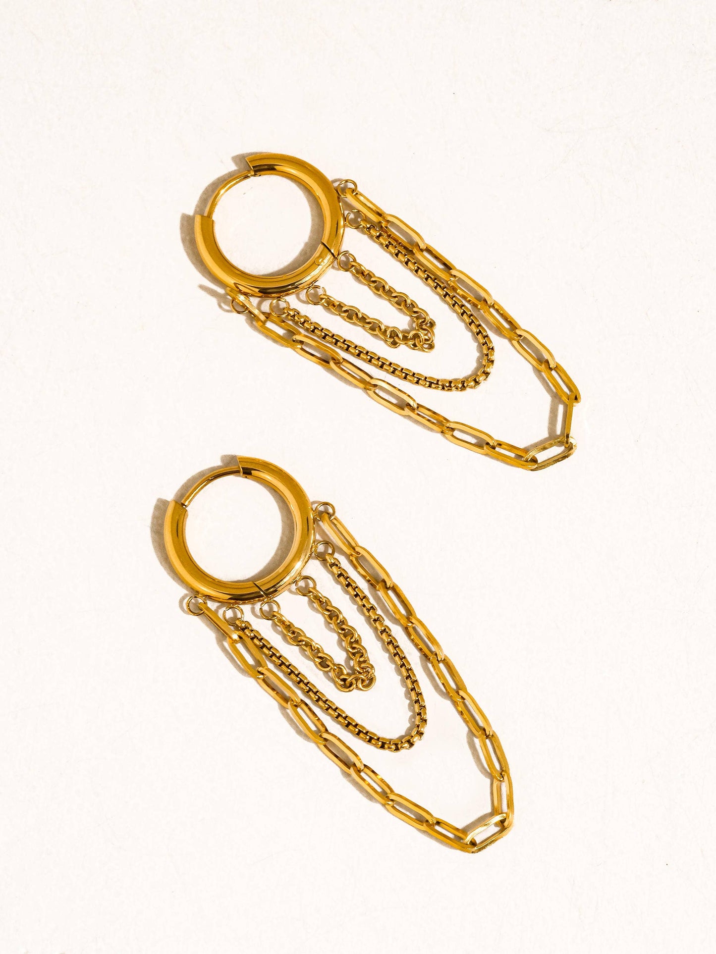 Vianne Multi Chain Drop Earrings | Waterproof Jewelry