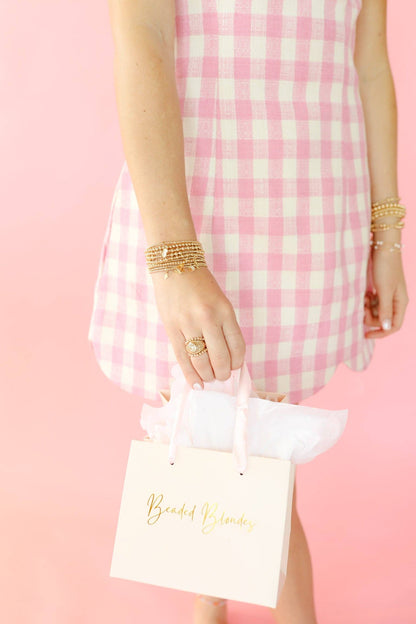 Mini Cross Charm Bracelet on Gold | BEADED BLONDES