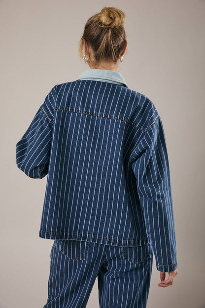 Joni Stripe Denim Barn Jacket