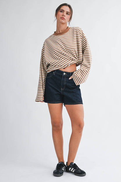 Greta Oversized Stripe Long Sleeve Top