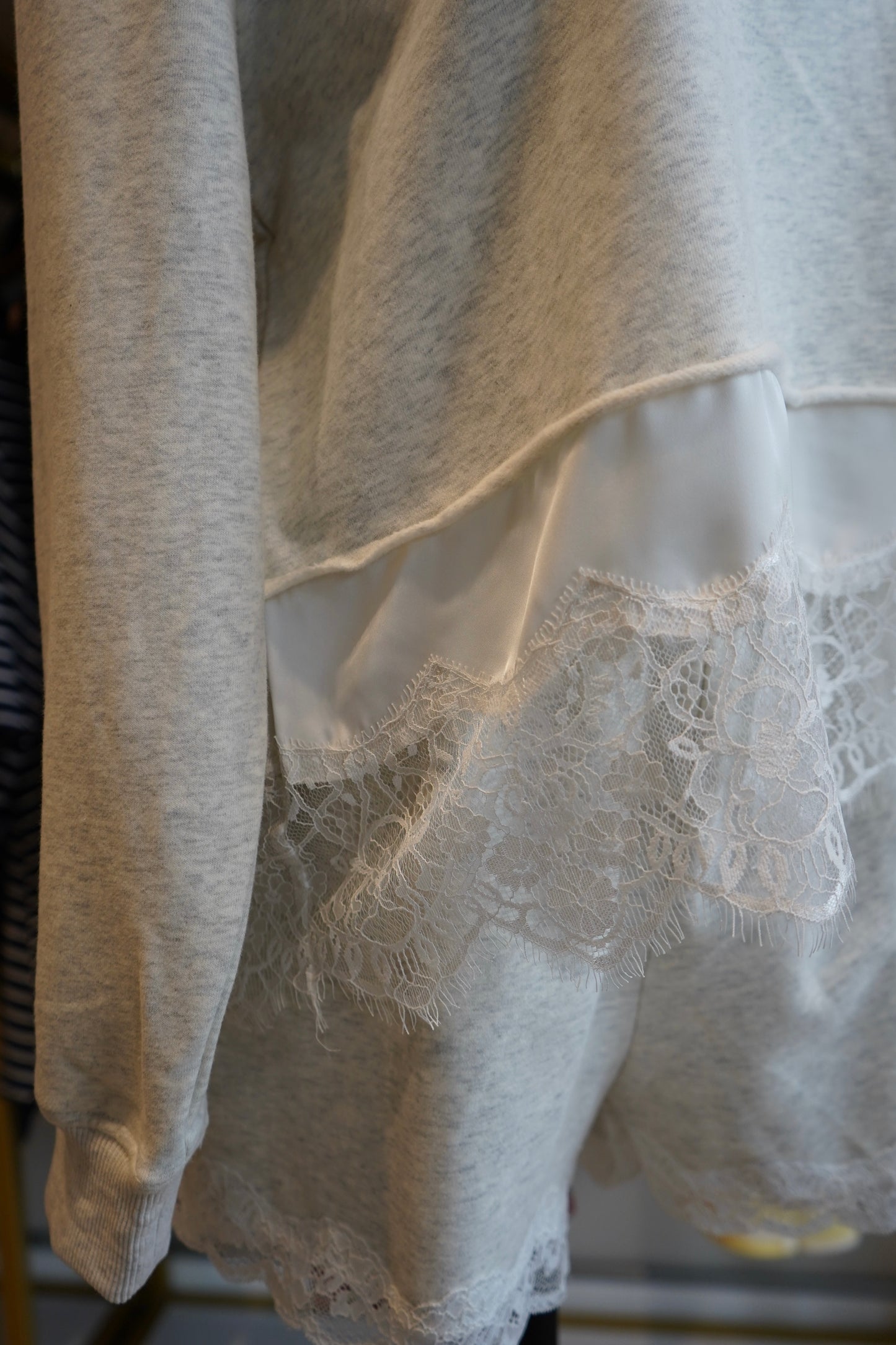 Tori Lace Hem Crewneck