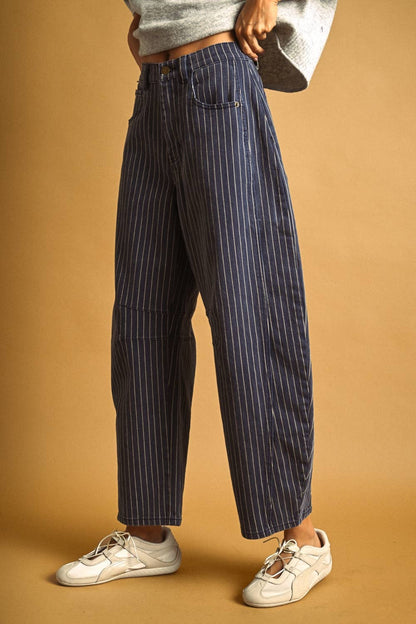 Penny Pin Stripe Barrel Pants