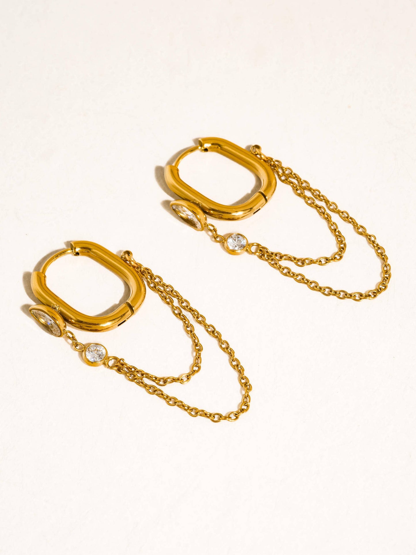Lucienne Chain Link Drop Earrings | Waterproof Jewelry