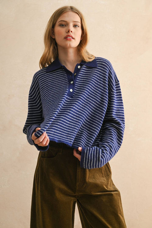 Jacie Stripe Collar Long Sleeve