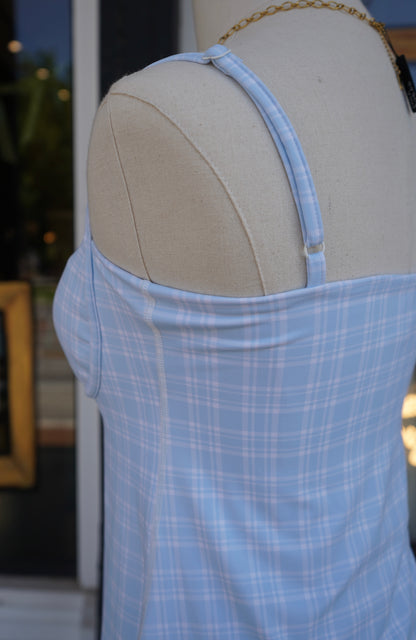 Aster Dress | Blue Plaid