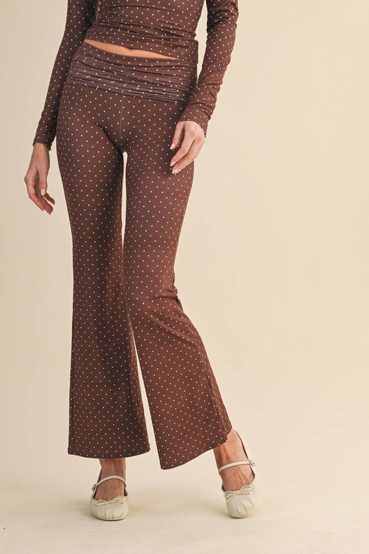 Mable Polka Dot Soft Knit Flare Pants