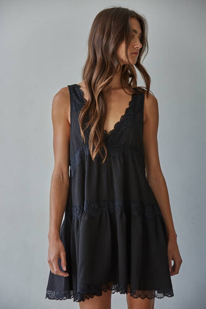 Naomi Lace Detail Mini Dress