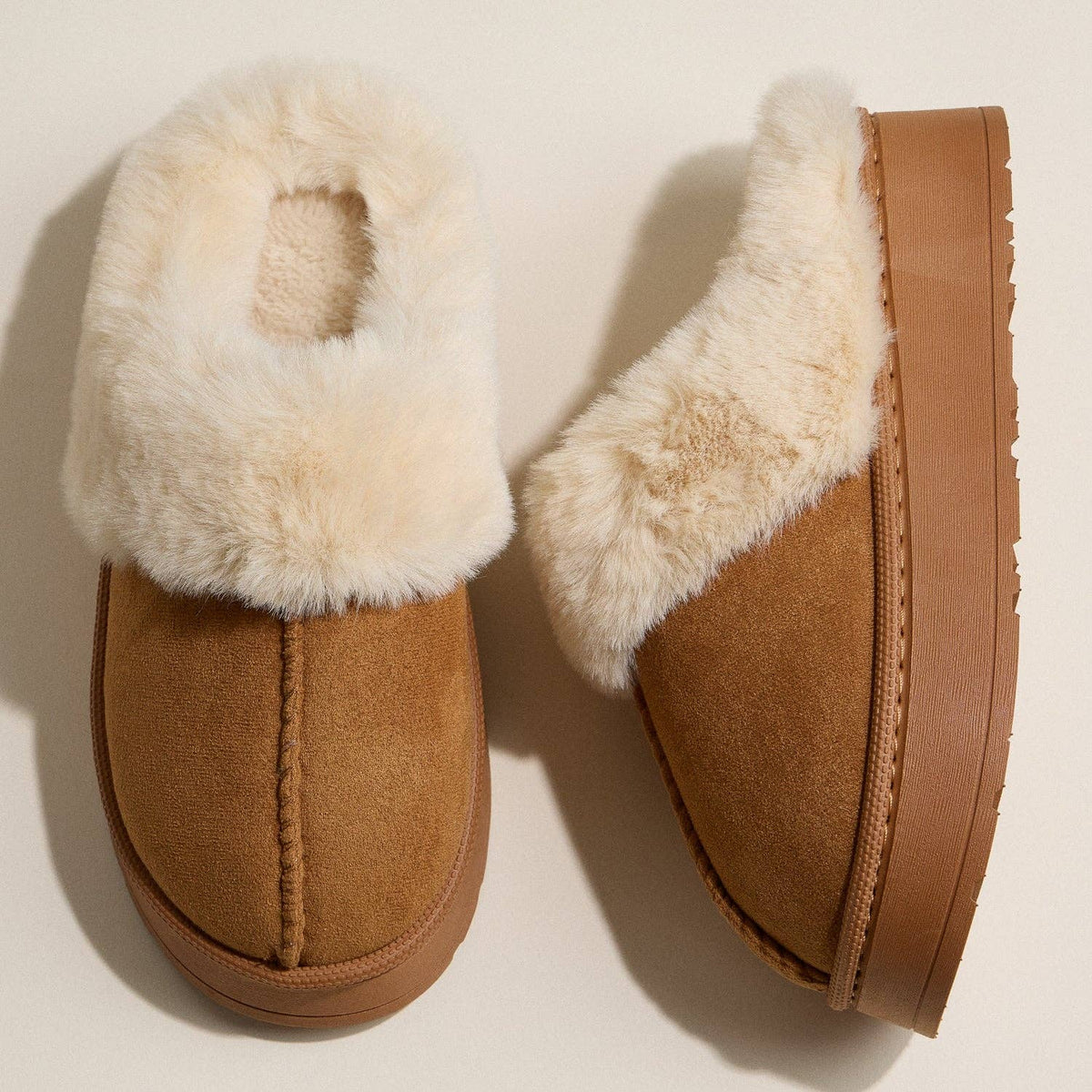 Cozy Platform Sherpa Slippers