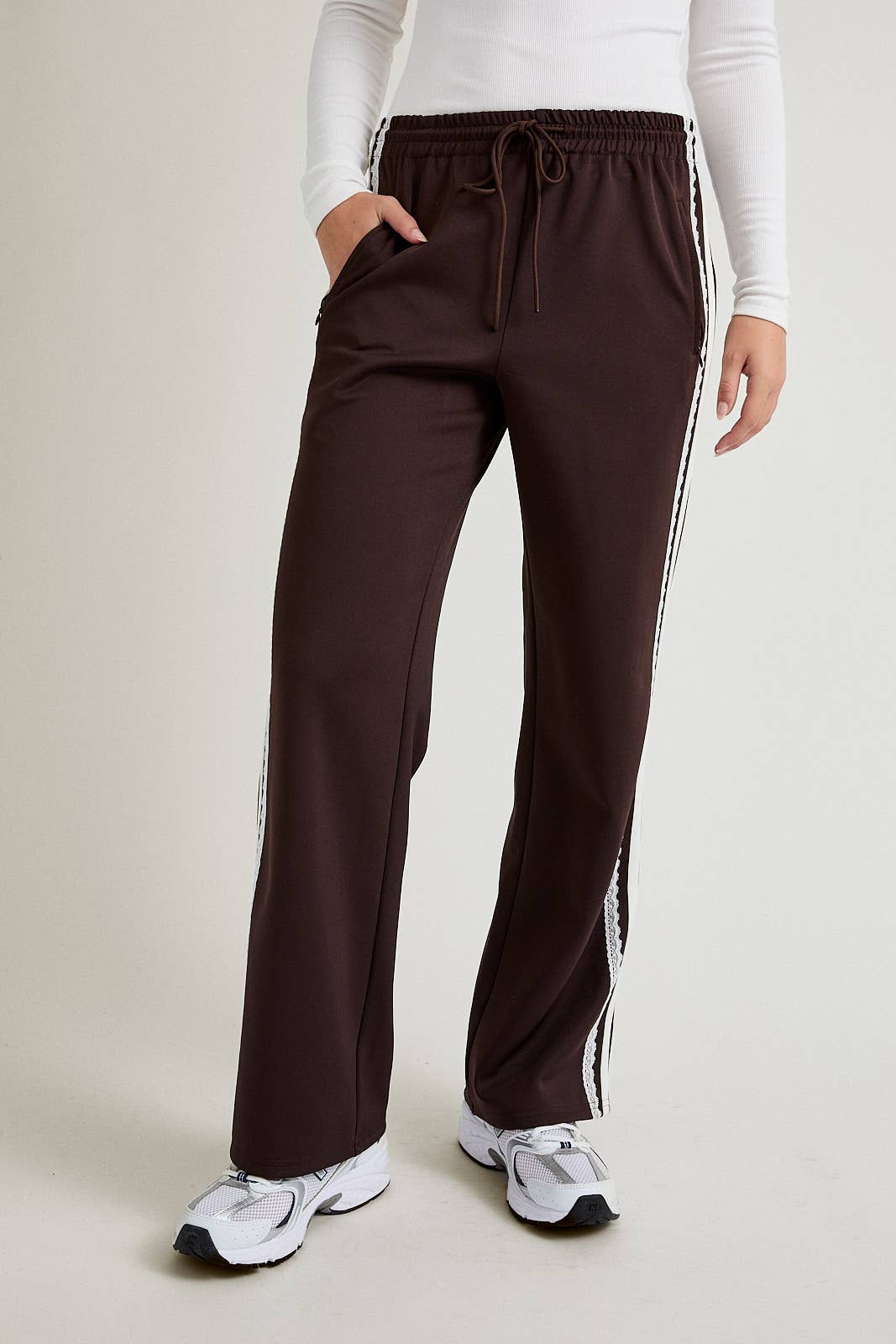 Maddie Lace Trim Track Pants