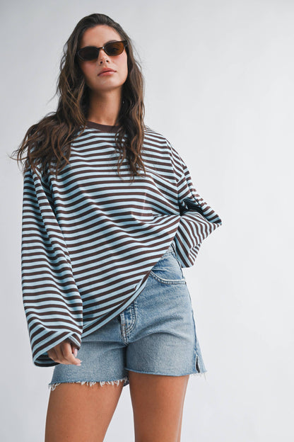 Greta Oversized Stripe Long Sleeve Top
