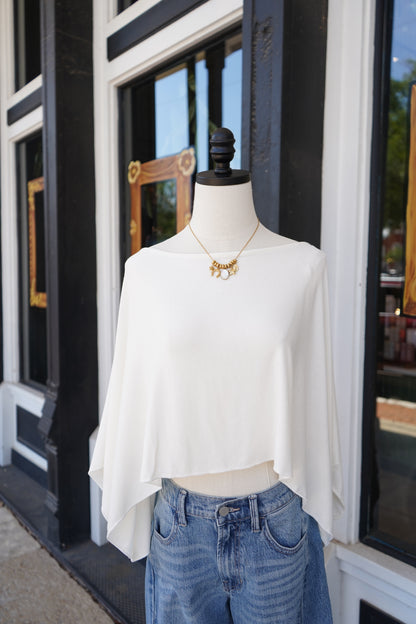 Dara Off-Shoulder Poncho Top